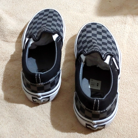 NWOT * VANS * KID'S SIZE 2 * BLACK/GRAY CHECKER PRINT * SLIP-ON * OFF THE WALL - Picture 6 of 11